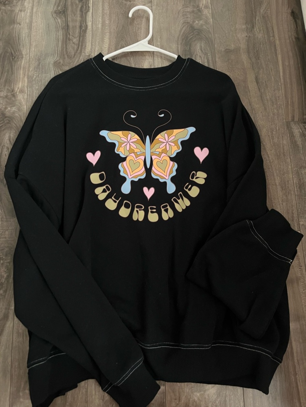 PACSUN Black Butterfly Graphic Sweatshirt - Daydreamer